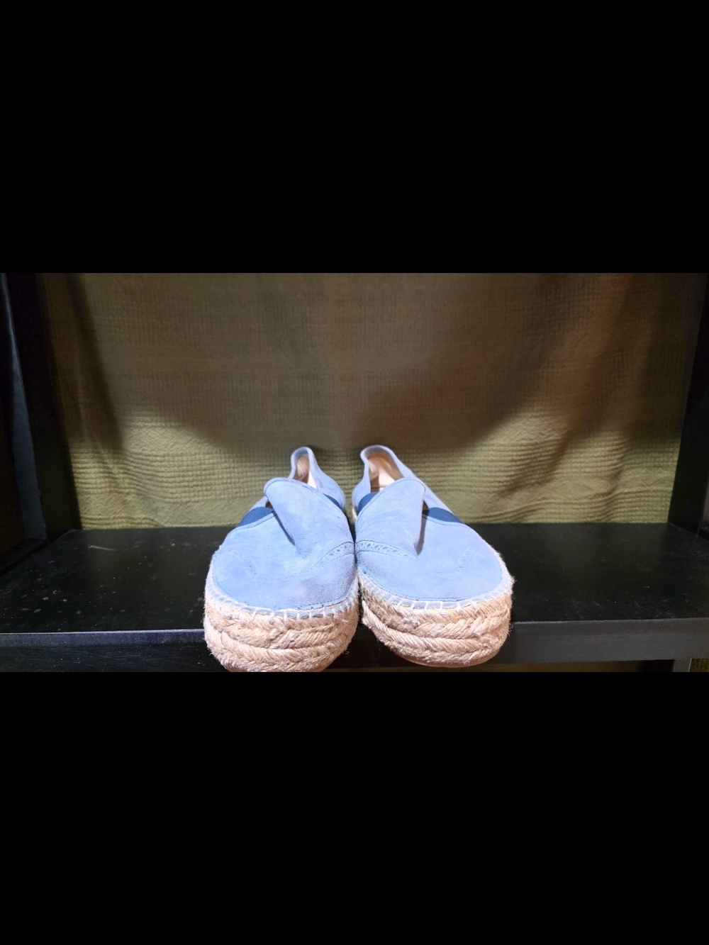 Castaner Blue Suede Espadrille Platform Loafers